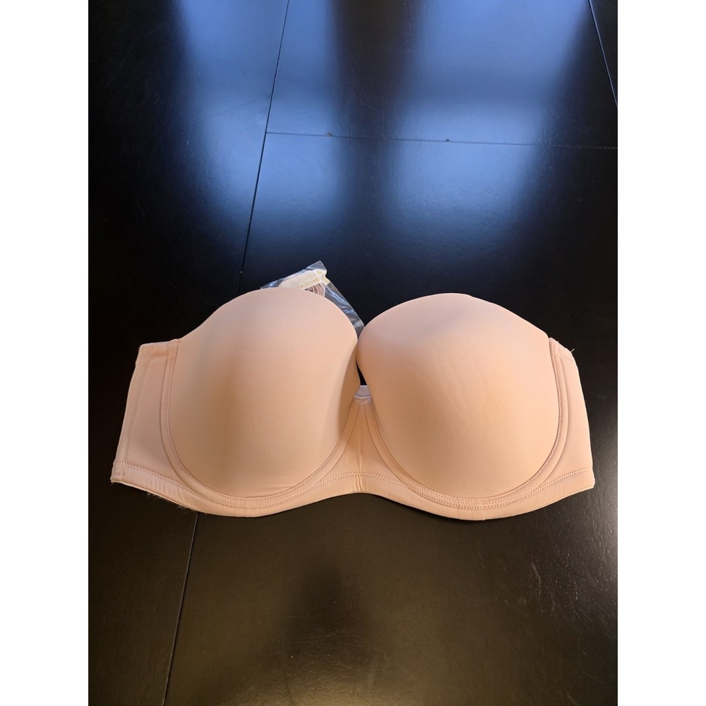 DELIMIRA W593 Strapless Bra 42DD Rose Smoked Underwire Contour Multiway NWT